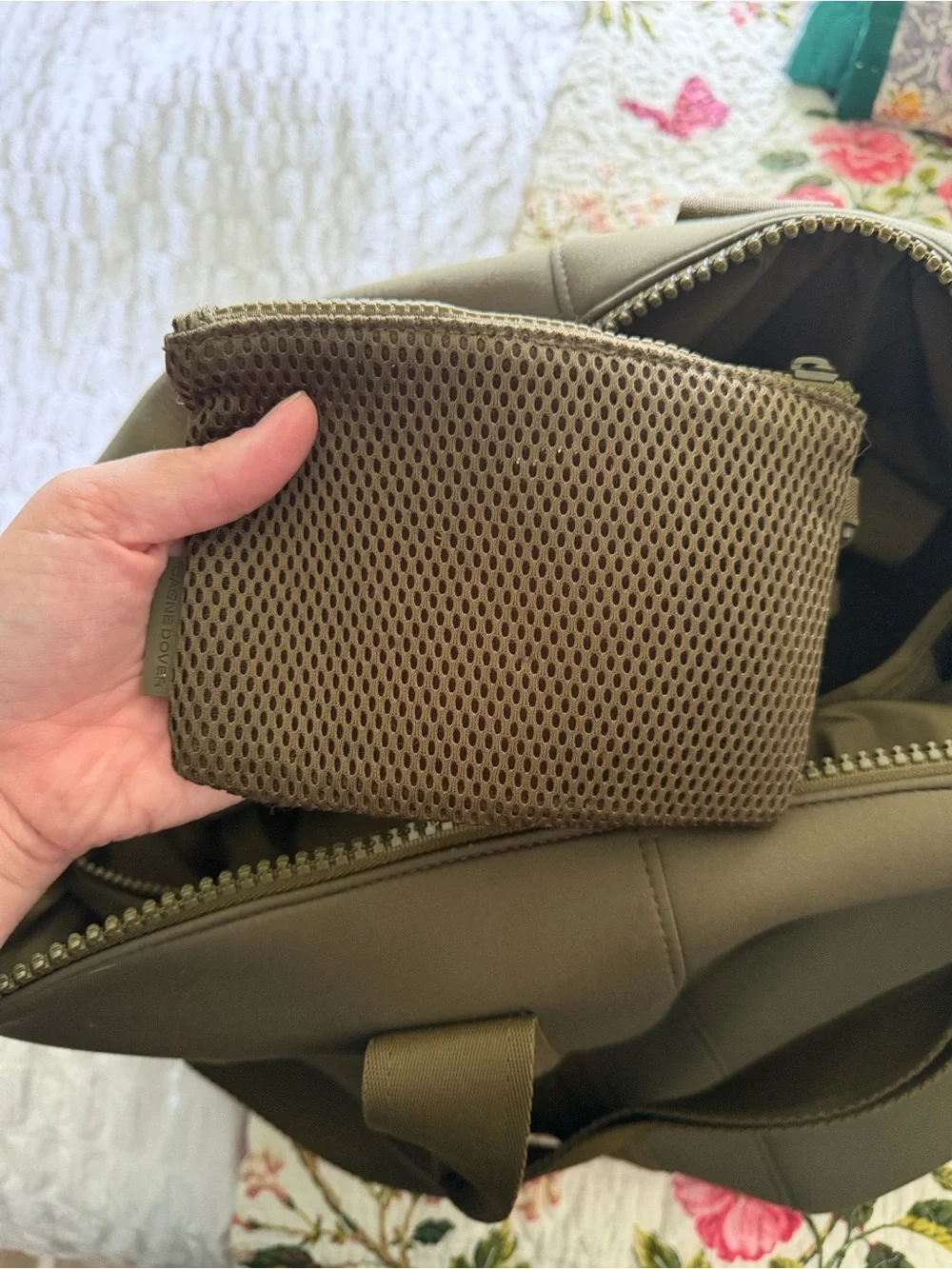 Dagne Dover Olive Duffel with Detachable Strap